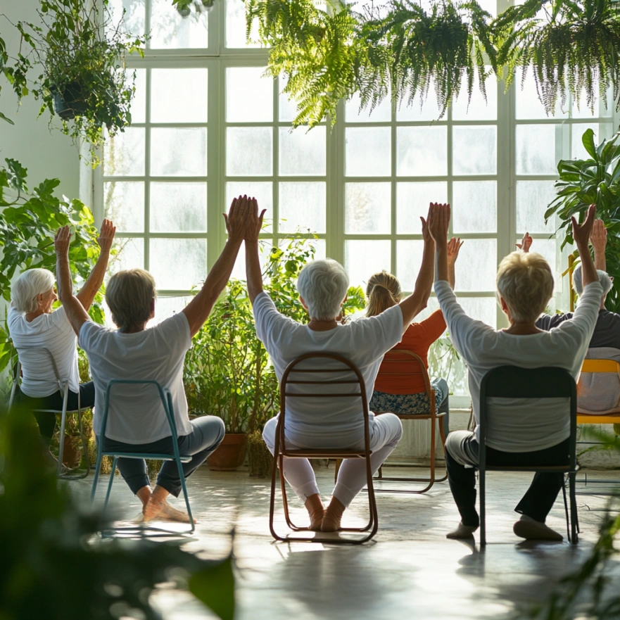 Йога на стільці для людей з обмеженою рухливістю